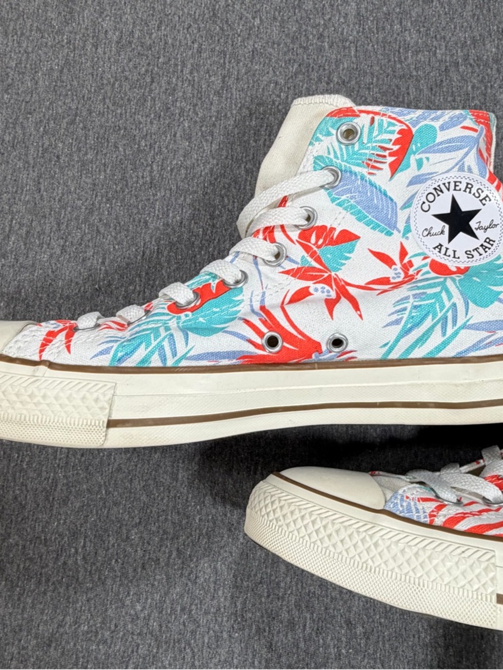 Converse All Star Chuck Taylor High Top Sneakers Tropical Print Mens Size 10 - Picture 2 of 10